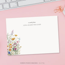 Personalisierte Elegante florale Note Card