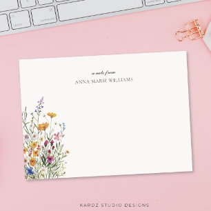 Personalisierte Elegante florale Note Card Mitteilungskarte