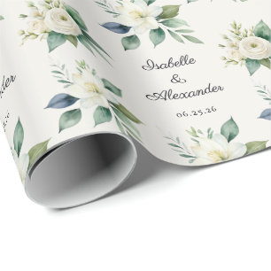 Personalisierte Elegante Florale Schrift Namen Hoc Geschenkpapier