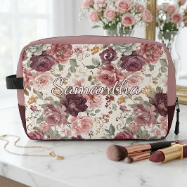 Personalisierte elegante französische Blumen-Kosme Waschbeutel