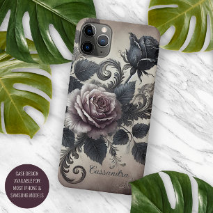 Personalisierte Elegante Gotische Rose Florale Vik Case-Mate iPhone Hülle
