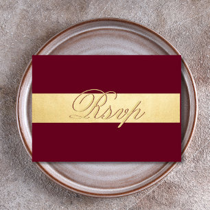 Personalisierte elegante Herbst-Burgunder-RSVP-Hoc RSVP Karte