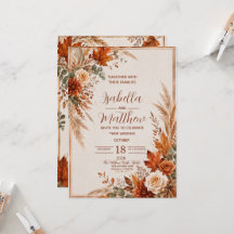 Personalisierte elegante Herbst-Hochzeitseinladung