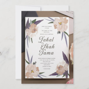 Personalisierte Elegante Hochzeit mit Flora Einlad Einladung