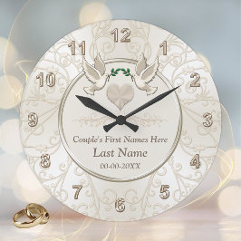 Personalisierte elegante Hochzeitsgeschenke für Pa Große Wanduhr