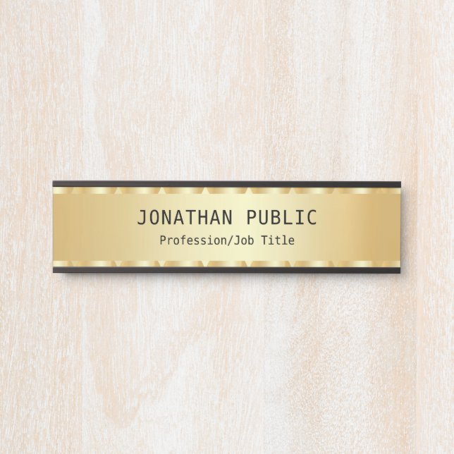 Personalisierte Elegante Imitat Gold Glamour Vorla Türschild (Vorderseite )