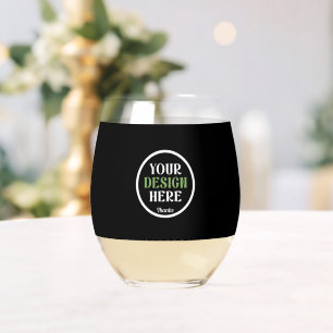 Personalisierte, elegante, klassische Hochzeitsges Weinglas Ohne Stiel