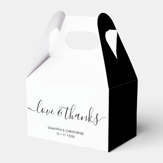 Personalisierte, elegante Liebe und Danksagung Geschenkschachtel (Vorderseite)