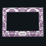 Personalisierte elegante Lila Damaskus-Rahmen Magnetrahmen<br><div class="desc">Personalisierte elegante Lila Damaskus-Rahmen</div>