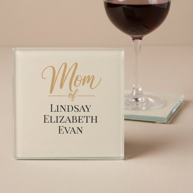 Personalisierte elegante Mama Glasuntersetzer (Von Creator hochgeladen)