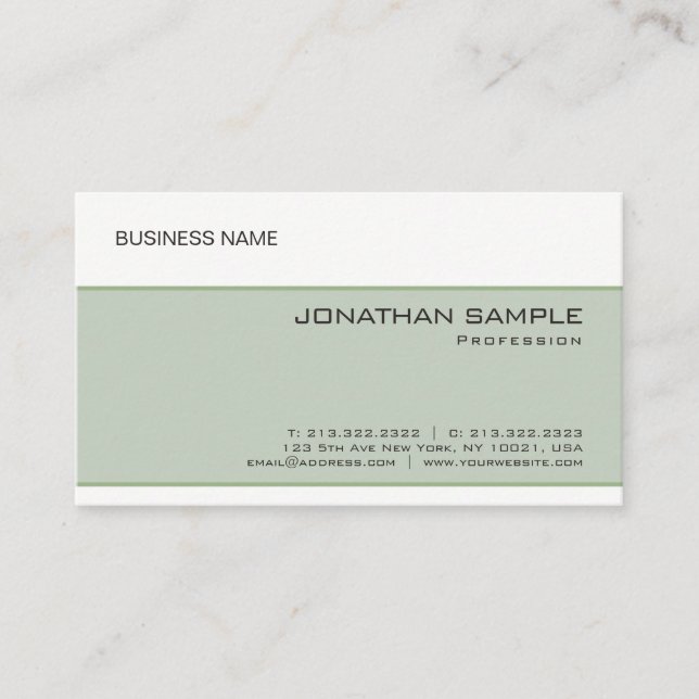 Personalisierte Elegante Moderne Minimalistische V Visitenkarte (Vorderseite)