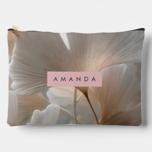 Personalisierte Elegante Neutrale Ginkgoblätter Zubehörtasche