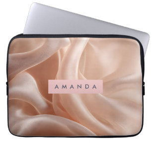 Personalisierte elegante rosa Seidentextur Laptopschutzhülle