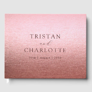 Personalisierte elegante Rose Gold Gästebuch