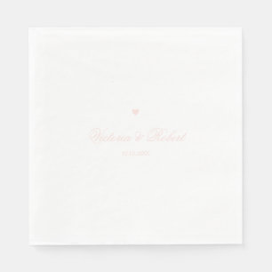 Personalisierte elegante Schrift Rosa Herz Serviette