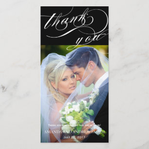 Personalisierte, elegante Script-Hochzeit Vielen D Dankeskarte