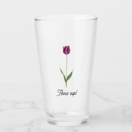 Personalisierte elegante violette Tulpe Glas
