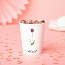 Personalisierte elegante violette Tulpe Pappbecher