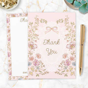 Personalisierte elegante Wasserfarbe-Blumen-Floral Dankeskarte