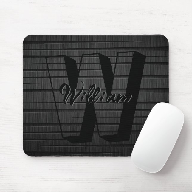 Personalisierte Eleganz: Dunkle graue Holztextur Mousepad (Mit Mouse)