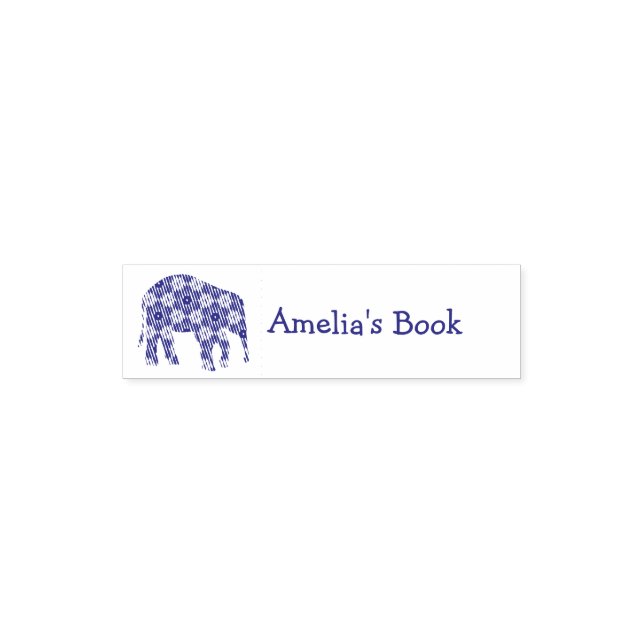 Personalisierte Elephant-Buchzeichen-Briefmarke Permastempel (Design)