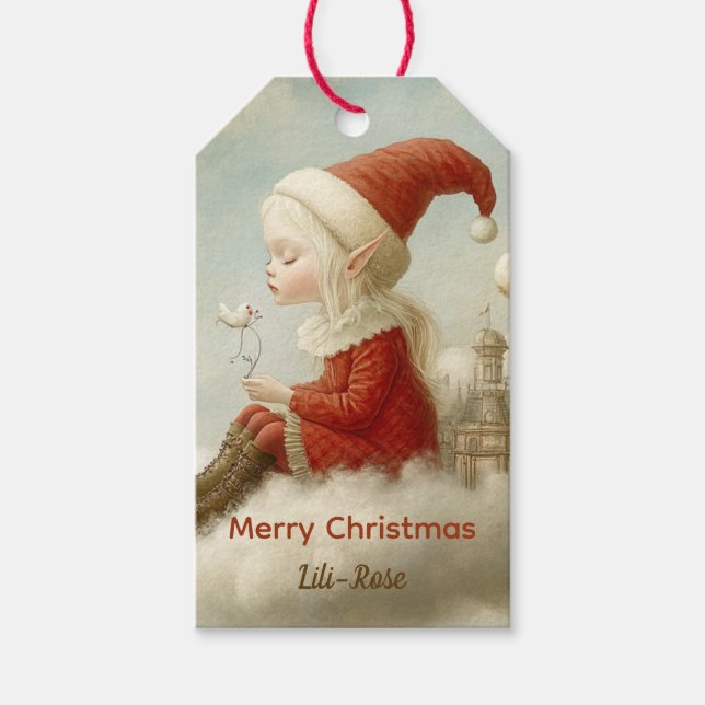 Personalisierte Elf-Geschenkanhänger | Nordpol Wei Geschenkanhänger (Vorderseite)