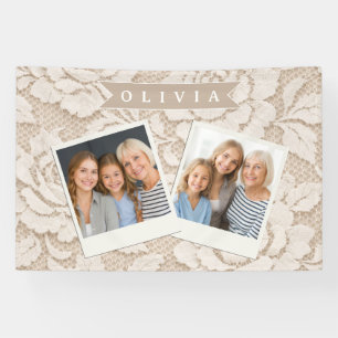 Personalisierte Elfenbein-Spitze Brautkleid Elegan Banner