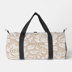 Personalisierte Elfenbein-Spitze Brautkleid elegan Duffle Bag