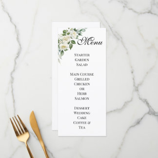 Personalisierte Elfenblüten-Hochzeitsmenü Menükarte