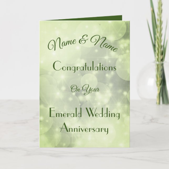 Personalisierte Emerald Anniversary Grußkarte. Karte (Vorderseite)