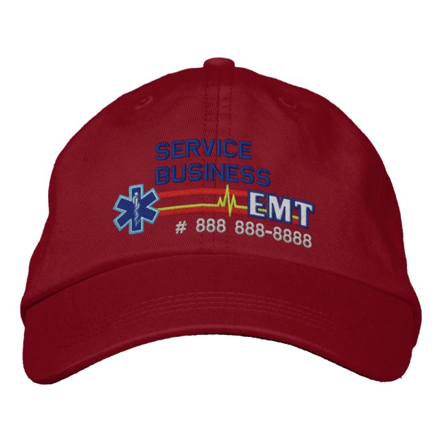 Personalisierte EMT Paramedic Star of Life Bestickte Kappe (Vorderseite)