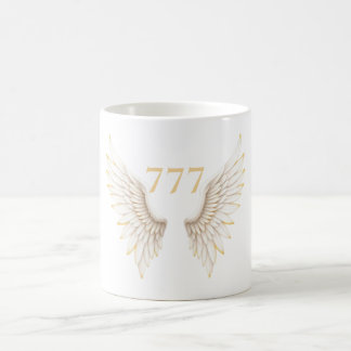 Personalisierte Engelszahl mit eleganten Flügeln Kaffeetasse