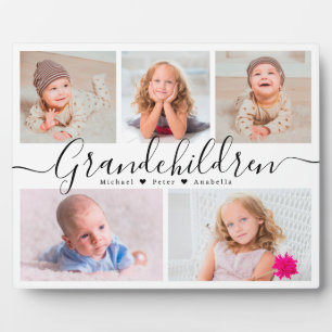 Personalisierte Enkelkinder 5 Foto-Collage Fotoplatte