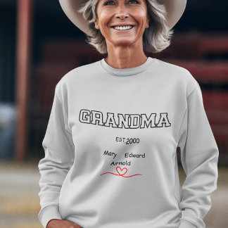Personalisierte Enkelkinder Name und Jahr "Oma" Sweatshirt