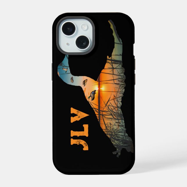Personalisierte Entenjagd iPhone 15 Hülle (Rückseite)