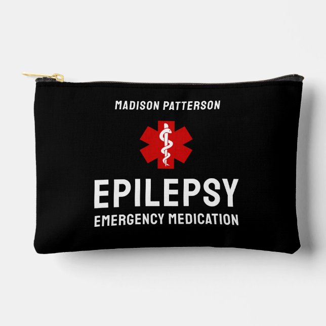 Personalisierte Epilepsie-Notfall-Essentials Zubehörtasche (Vorderseite)