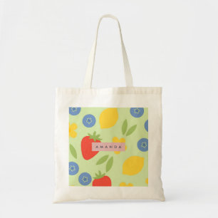 Personalisierte Erdbeer Zitrone Blaubeere Frucht Tragetasche
