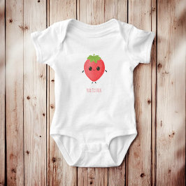 Personalisierte Erdbeere Name Niedlich Baby Outfit Strampler