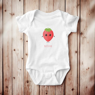 Personalisierte Erdbeere Name Niedlich Baby Outfit Strampler