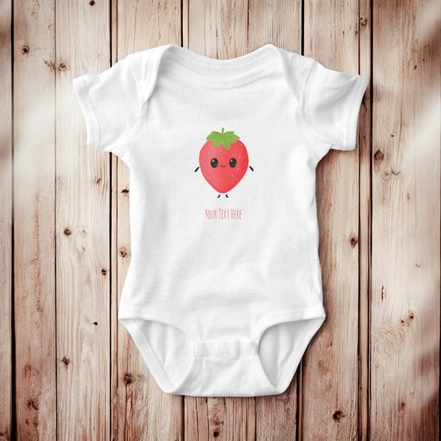 Personalisierte Erdbeere Name Niedlich Baby Outfit Strampler (Von Creator hochgeladen)