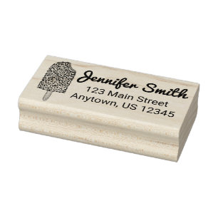 Personalisierte Erdbeereiscreme-Popsisadresse Gummistempel