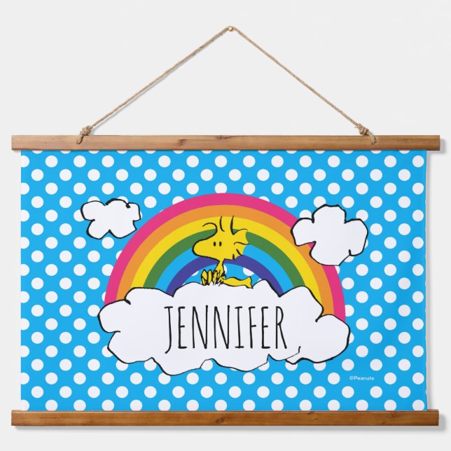 Personalisierte Erdnüsse | Name hinzufügen Wandteppich Mit Holzrahmen (Vorne)