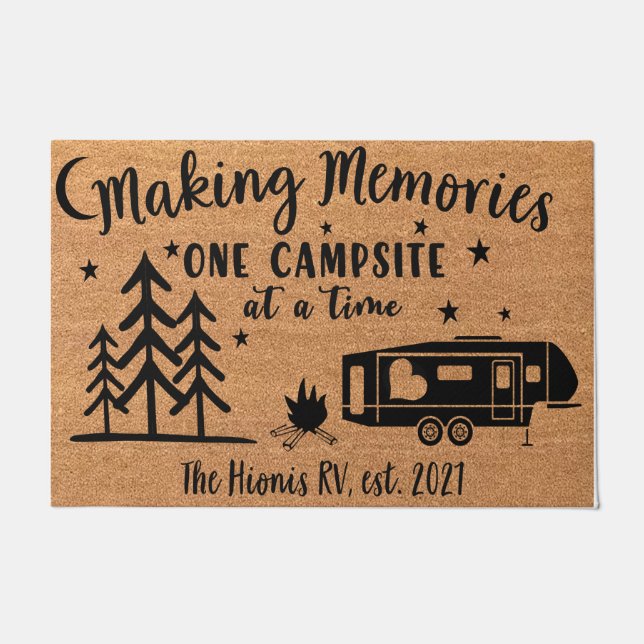 Personalisierte Erinnerungen Campingplatz Doormat Fußmatte (Vorderseite)