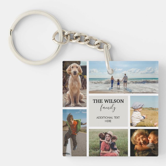 Personalisierte Erinnerungen für 6 Fotos Schlüsselanhänger (Vorderseite)