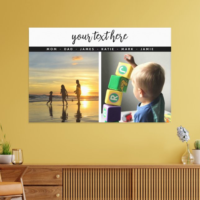 Personalisierte Erinnerungen für Lieben mit 2 Foto Leinwanddruck (Insitu (Wohnzimmer))