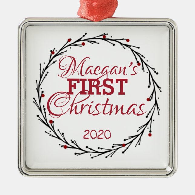 PERSONALISIERTE ERSTE CHRISTMAS-ORNATION ORNAMENT AUS METALL (Vorne)