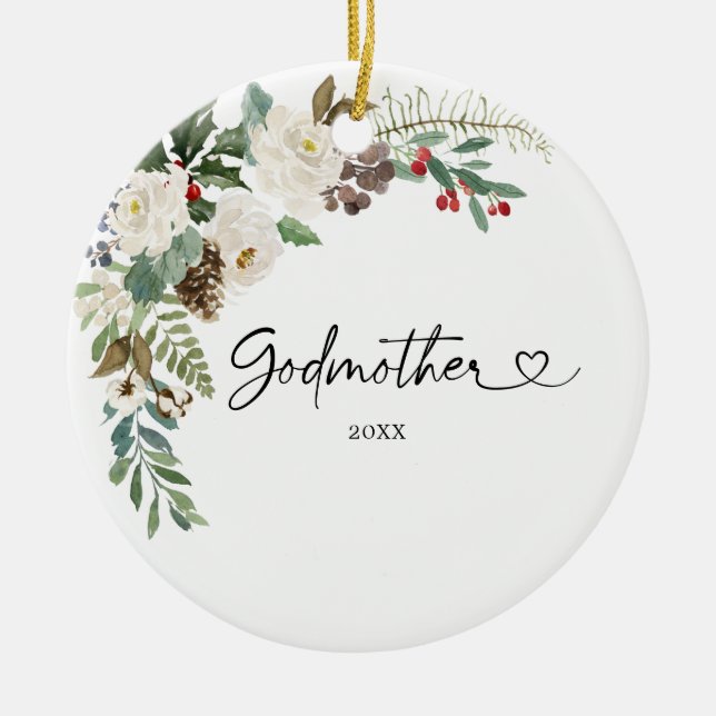 Personalisierte erste Weihnachten als Godmatergesc Keramik Ornament (Vorne)