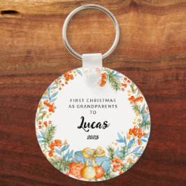 Personalisierte erste Weihnachten als Großeltern Schlüsselanhänger