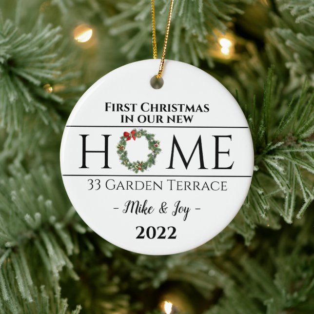 Personalisierte erste Weihnachten auf unserer neue Keramik Ornament (Baum)