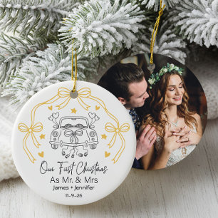 Personalisierte Erste Weihnachten Verheiratet mit  Keramik Ornament